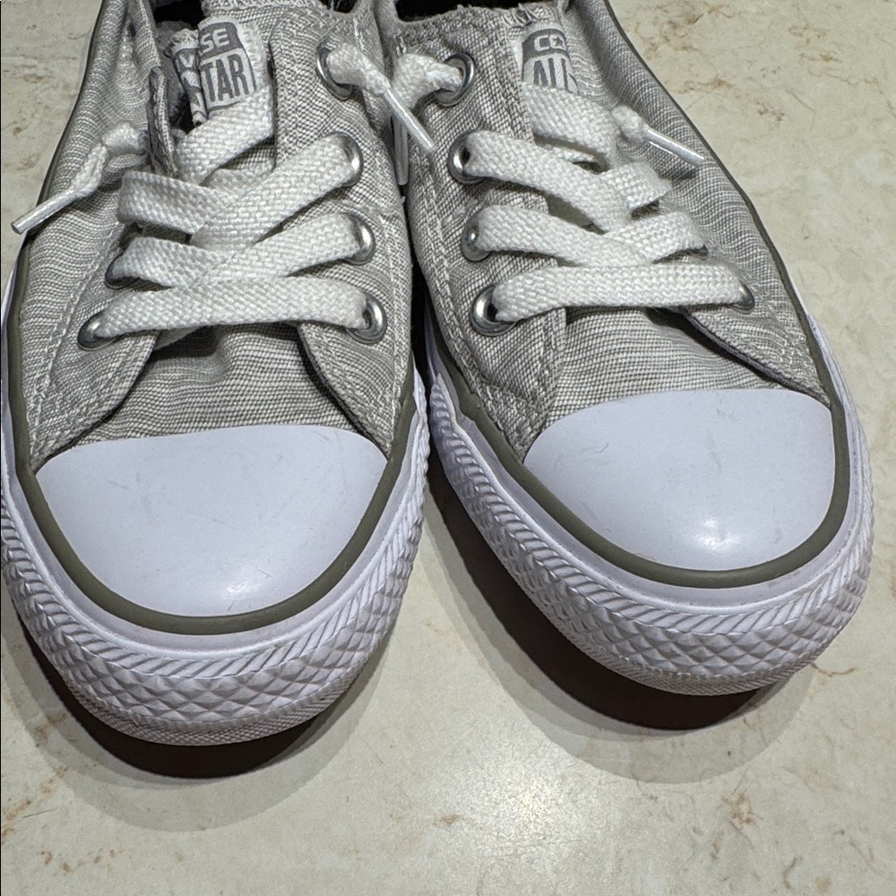 Converse shoes All Star Gray Sneakers women’s size 6 shoreline slip on - Picture 2 of 5
